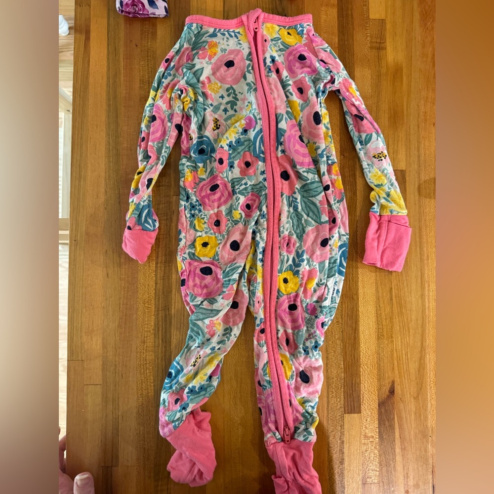 Little Sleepies Secret Garden Zippy. Size 6-12 months.